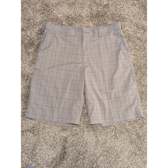 PGA Tour Other - PGA Tour Mens Grey Glen Plaid Golf Shorts Stretch Size 34 Performance Active